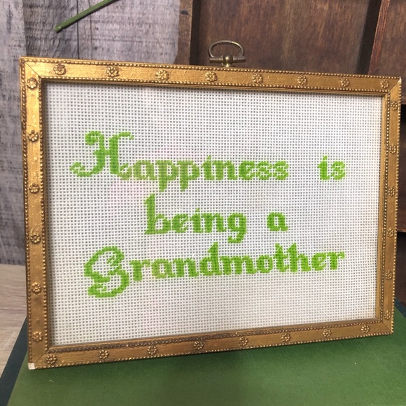 Vintage Hand embroidered framed art boho decor - Picture 5 of 6